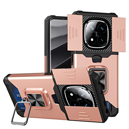 Camera Shield Card Slot PC+TPU Phone Case, For Redmi Note 14 Pro 5G / 14 Pro+ 5G, For Redmi Note 14 4G 163mm, For Redmi Note 13 4G, For Redmi Note 13 Pro 5G, For Redmi Note 12 4G