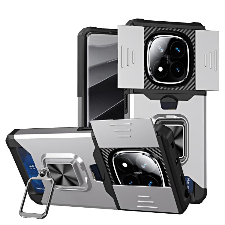 Camera Shield Card Slot PC+TPU Phone Case, For Redmi Note 14 Pro 5G / 14 Pro+ 5G, For Redmi Note 14 4G 163mm, For Redmi Note 13 4G, For Redmi Note 13 Pro 5G, For Redmi Note 12 4G