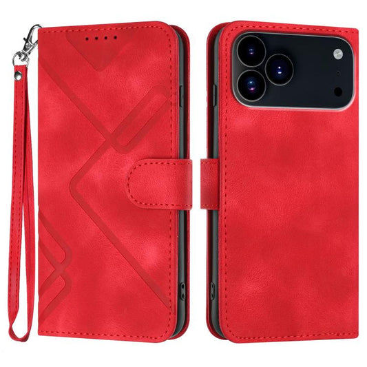 Line Pattern Skin Feel Leather Phone Case, For iPhone 17 Pro Max, For iPhone 17 Pro, For iPhone 17, For iPhone 17 Air, For iPhone 16 Pro Max, For iPhone 16 Pro, For iPhone 16 Plus, For iPhone 16, For iPhone 14 Plus, For iPhone 14, For iPhone 14 Pro����...