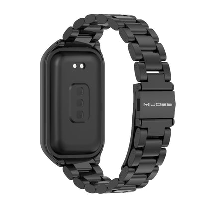 Mijobs Metal Shell + Three-Bead Stainless Steel Watch Band, For Xiaomi Smart Band 8 Active / Redmi Band 2