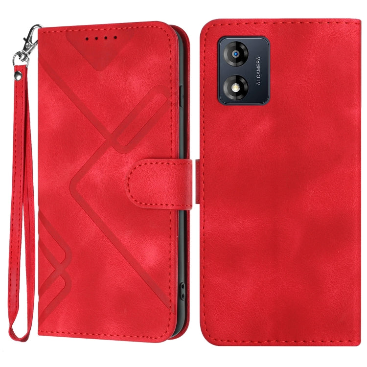 Line Pattern Skin Feel Leather Phone Case