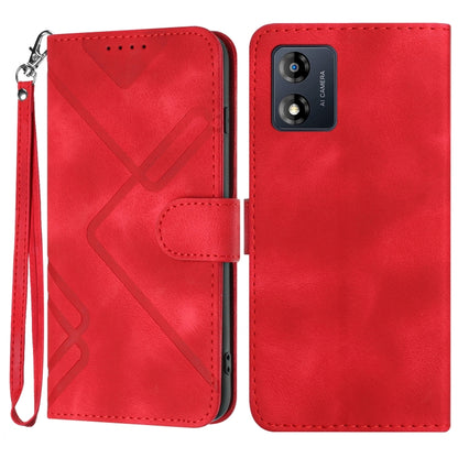 Line Pattern Skin Feel Leather Phone Case