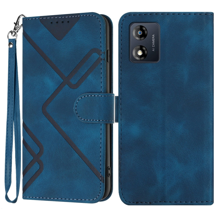 Line Pattern Skin Feel Leather Phone Case