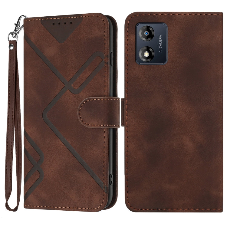 Line Pattern Skin Feel Leather Phone Case