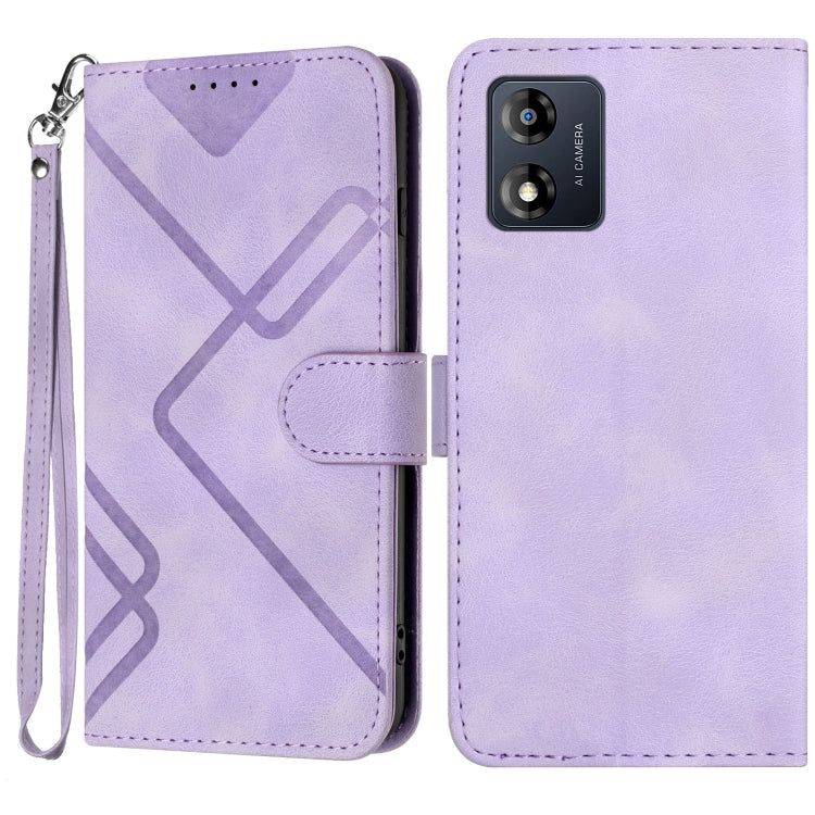 Line Pattern Skin Feel Leather Phone Case