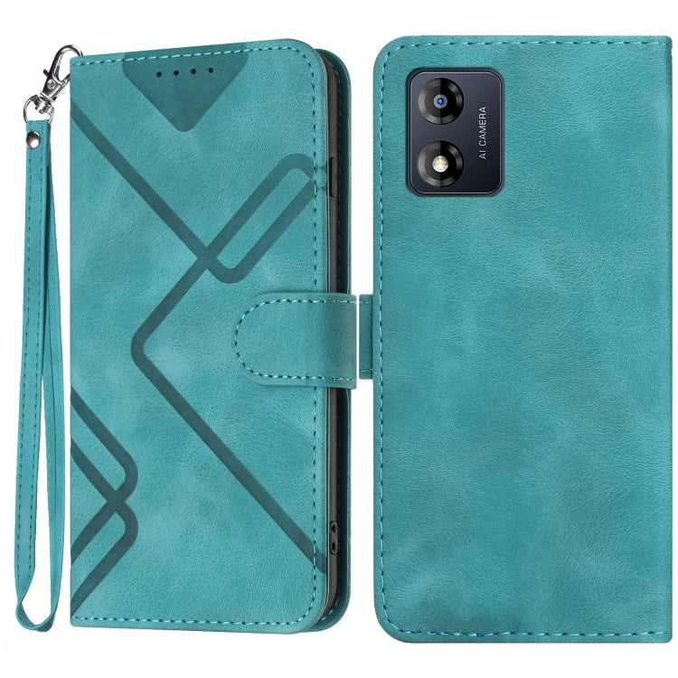 Line Pattern Skin Feel Leather Phone Case