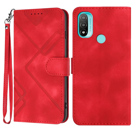 Line Pattern Skin Feel Leather Phone Case