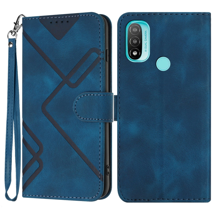 Line Pattern Skin Feel Leather Phone Case