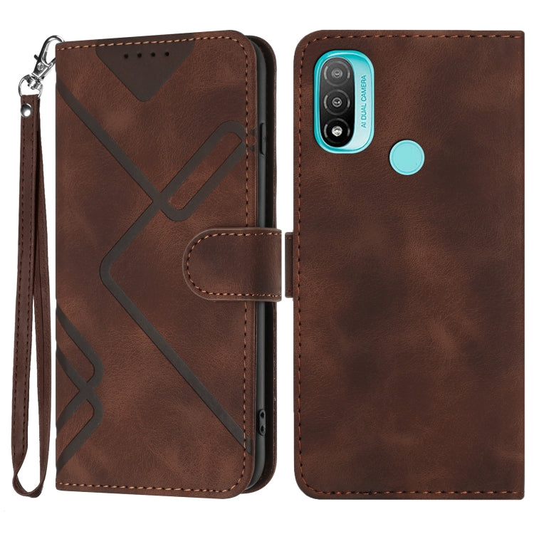 Line Pattern Skin Feel Leather Phone Case