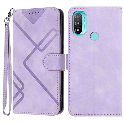 Line Pattern Skin Feel Leather Phone Case