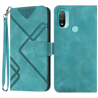 Line Pattern Skin Feel Leather Phone Case