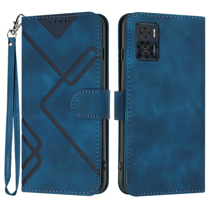 Line Pattern Skin Feel Leather Phone Case