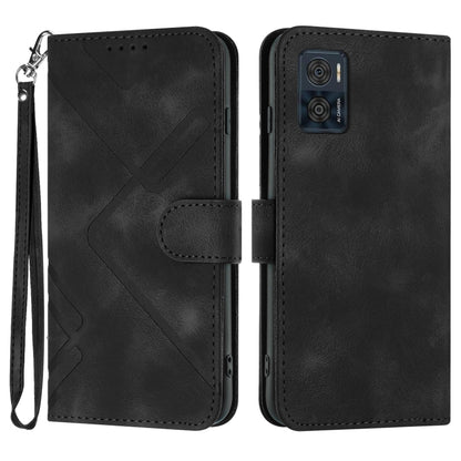 Line Pattern Skin Feel Leather Phone Case