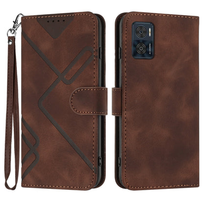 Line Pattern Skin Feel Leather Phone Case