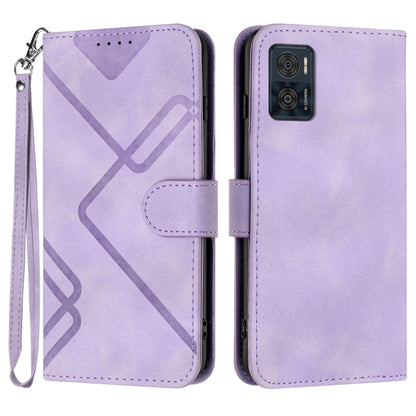 Line Pattern Skin Feel Leather Phone Case