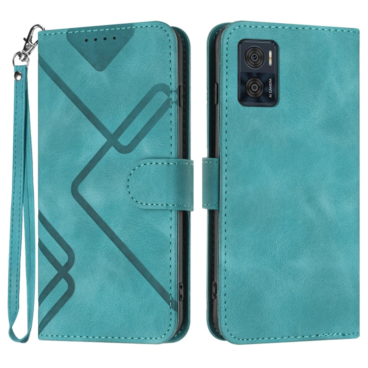 Line Pattern Skin Feel Leather Phone Case