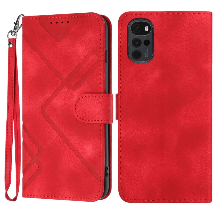 Line Pattern Skin Feel Leather Phone Case