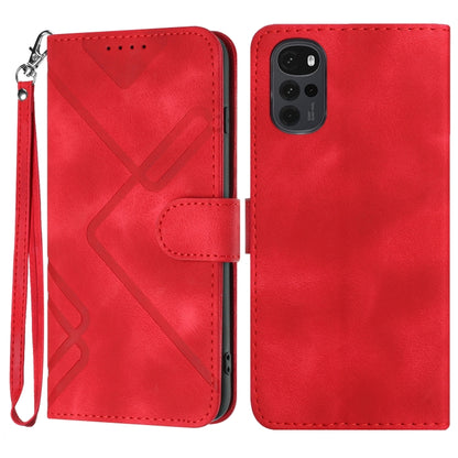 Line Pattern Skin Feel Leather Phone Case