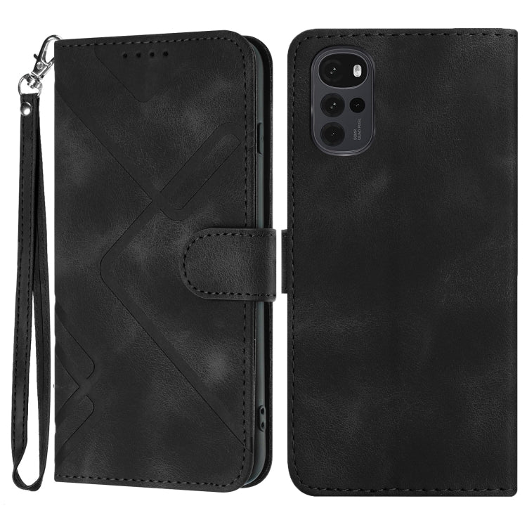 Line Pattern Skin Feel Leather Phone Case