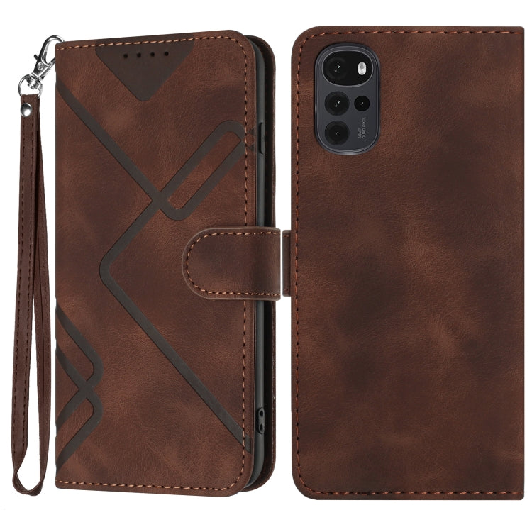 Line Pattern Skin Feel Leather Phone Case