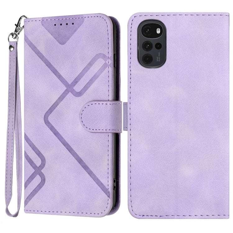 Line Pattern Skin Feel Leather Phone Case