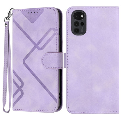 Line Pattern Skin Feel Leather Phone Case