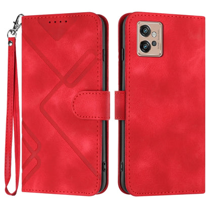 Line Pattern Skin Feel Leather Phone Case