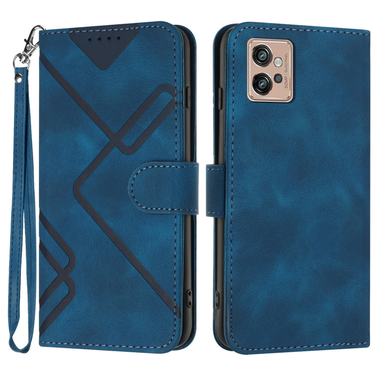 Line Pattern Skin Feel Leather Phone Case, For Motorola Moto G32, For Motorola Moto G42, For Motorola Moto G52, For Motorola Moto G22, For Motorola Moto E20 / E30 / E40, For Motorola Moto E7 Power