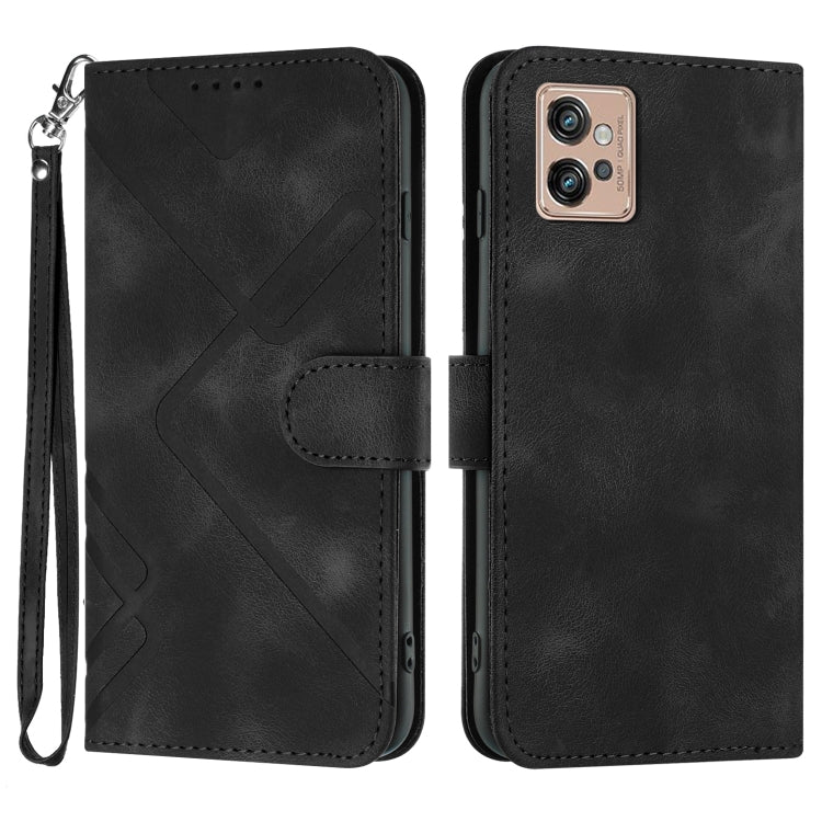 Line Pattern Skin Feel Leather Phone Case