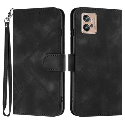 Line Pattern Skin Feel Leather Phone Case