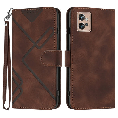 Line Pattern Skin Feel Leather Phone Case