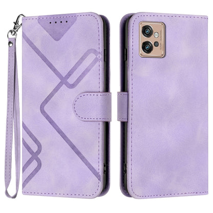 Line Pattern Skin Feel Leather Phone Case