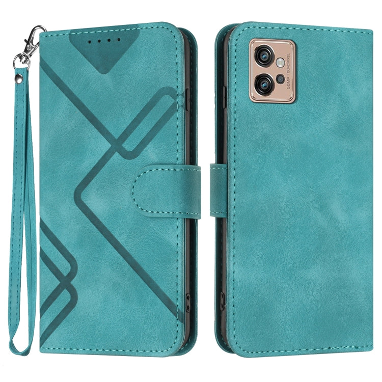 Line Pattern Skin Feel Leather Phone Case