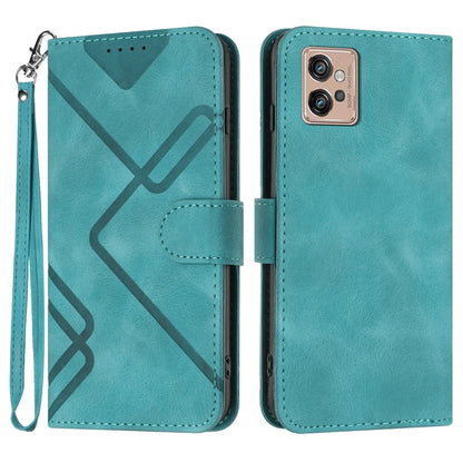 Line Pattern Skin Feel Leather Phone Case