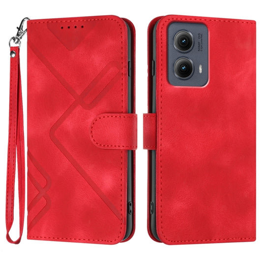 Line Pattern Skin Feel Leather Phone Case