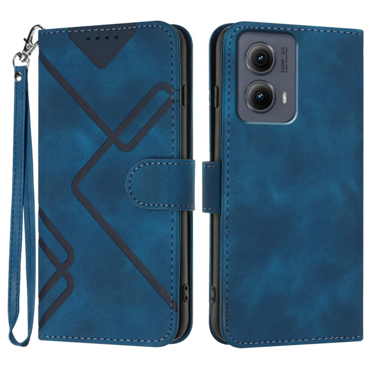 Line Pattern Skin Feel Leather Phone Case