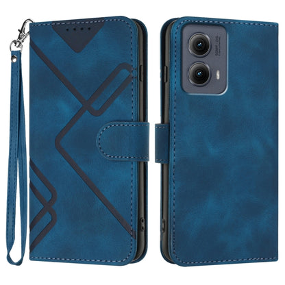 Line Pattern Skin Feel Leather Phone Case