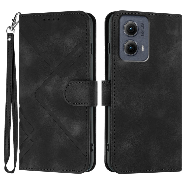 Line Pattern Skin Feel Leather Phone Case