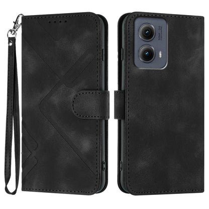 Line Pattern Skin Feel Leather Phone Case