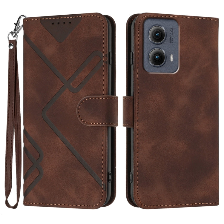 Line Pattern Skin Feel Leather Phone Case