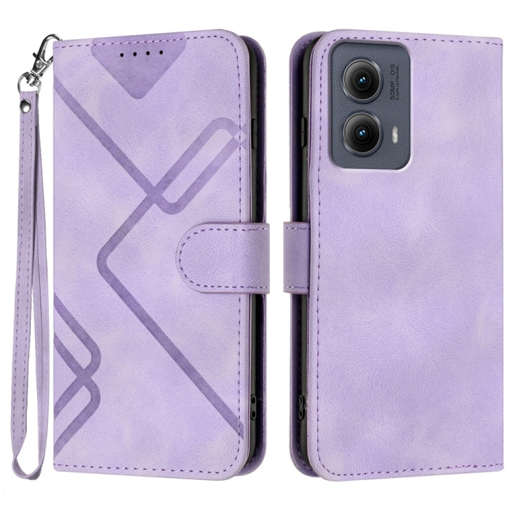 Line Pattern Skin Feel Leather Phone Case