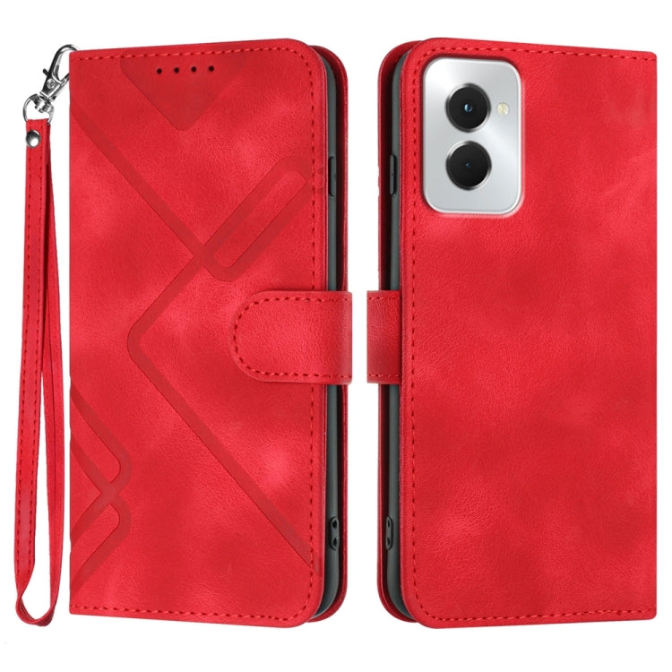 Line Pattern Skin Feel Leather Phone Case