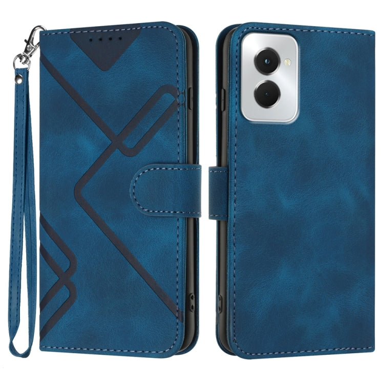 Line Pattern Skin Feel Leather Phone Case