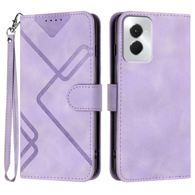 Line Pattern Skin Feel Leather Phone Case