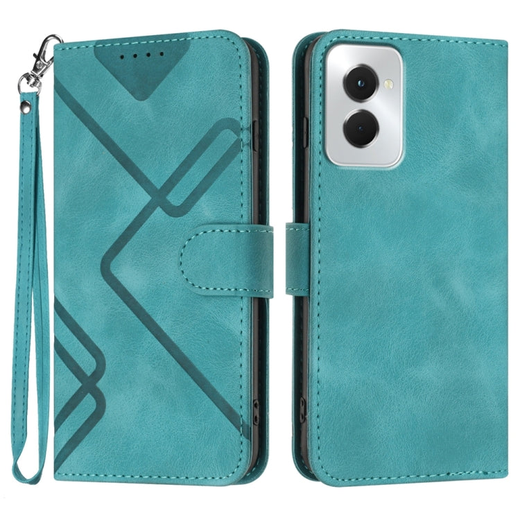 Line Pattern Skin Feel Leather Phone Case