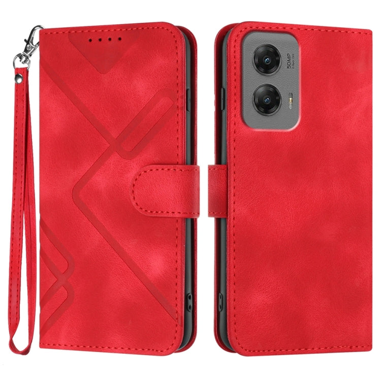 Line Pattern Skin Feel Leather Phone Case