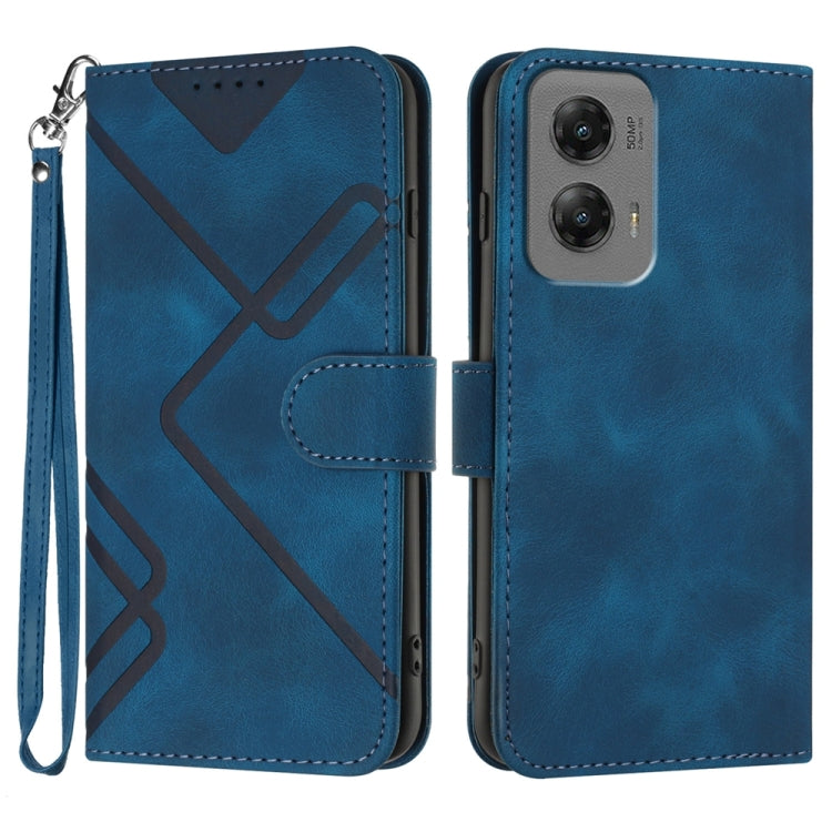 Line Pattern Skin Feel Leather Phone Case