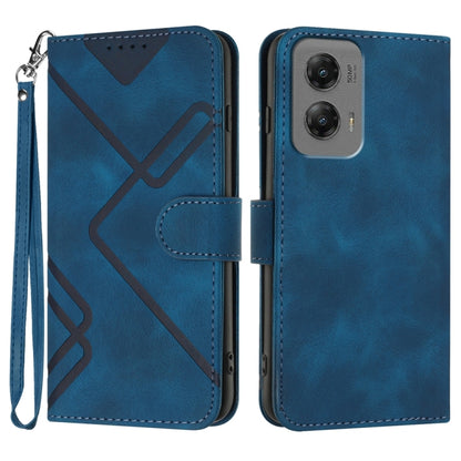 Line Pattern Skin Feel Leather Phone Case