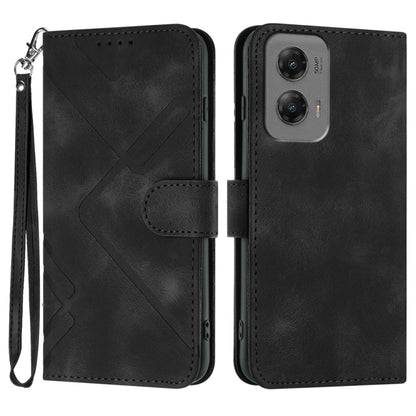 Line Pattern Skin Feel Leather Phone Case