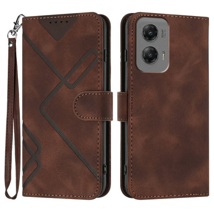 Line Pattern Skin Feel Leather Phone Case